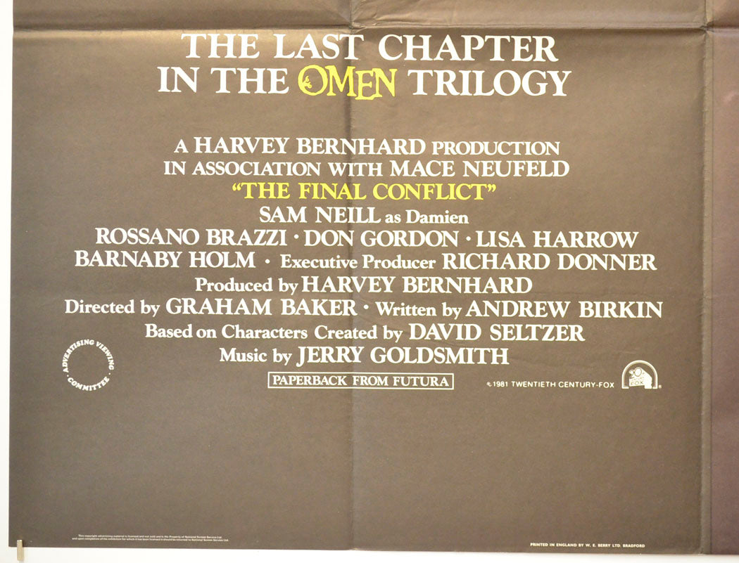 THE FINAL CONFLICT (Bottom Left) Cinema Quad Movie Poster 