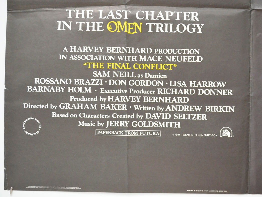 THE FINAL CONFLICT (Bottom Left) Cinema Quad Movie Poster 