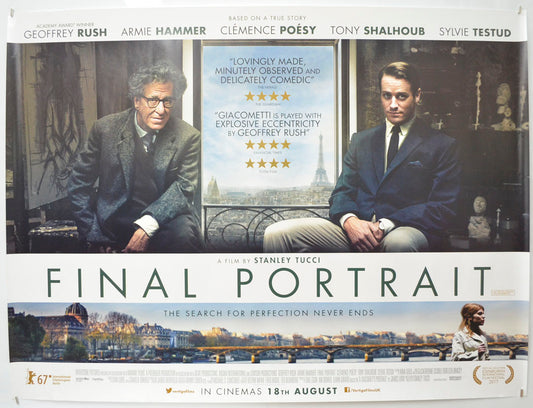 Final Portrait  Original Quad Poster - Film Poster - Movie Poster