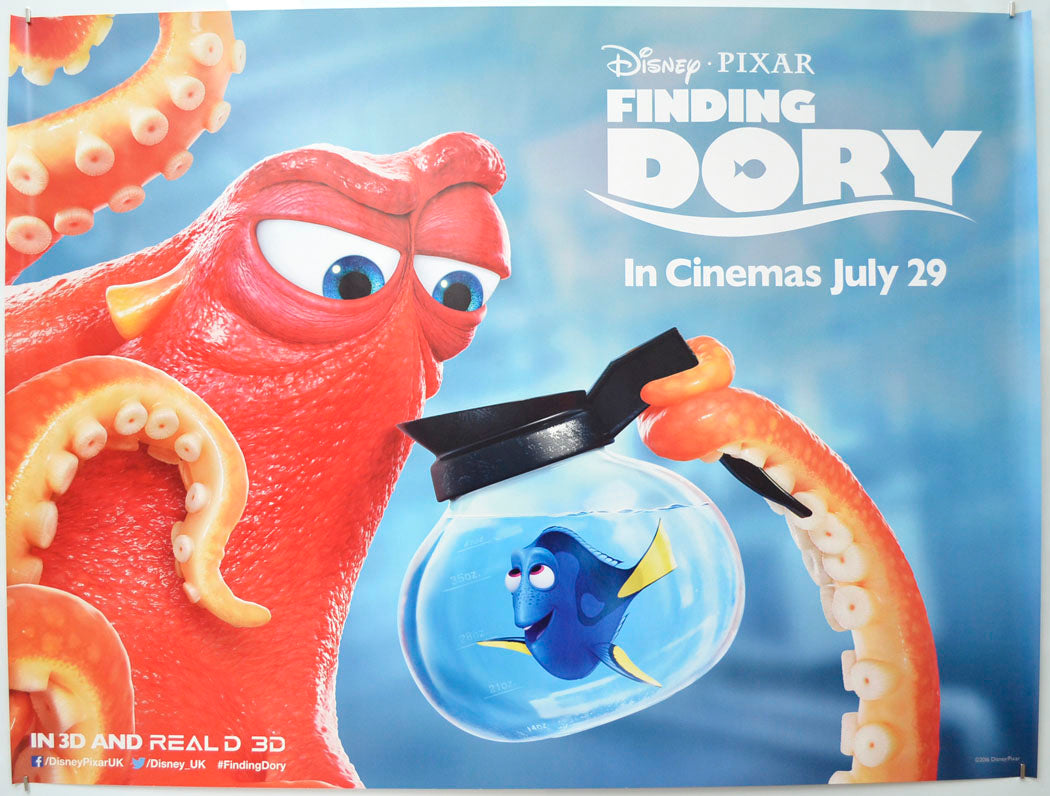 Finding Dory (Octopus Teaser) Original Quad Poster - Film Poster - Movie Poster