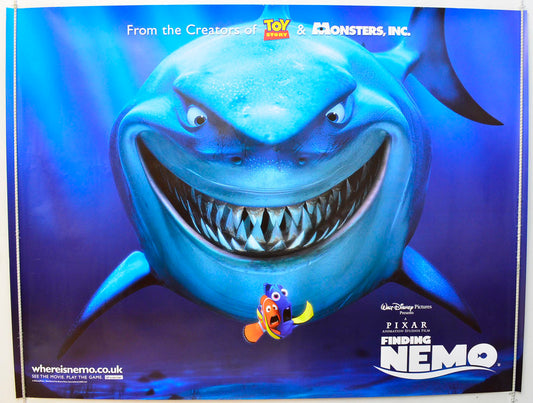 Finding Nemo  (Shark Teaser / Advance Version )   Original British Quad Poster - Film Poster - Movie Poster 