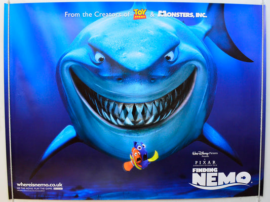 Finding Nemo  (Shark Teaser / Advance Version )   Original British Quad Poster - Film Poster - Movie Poster 