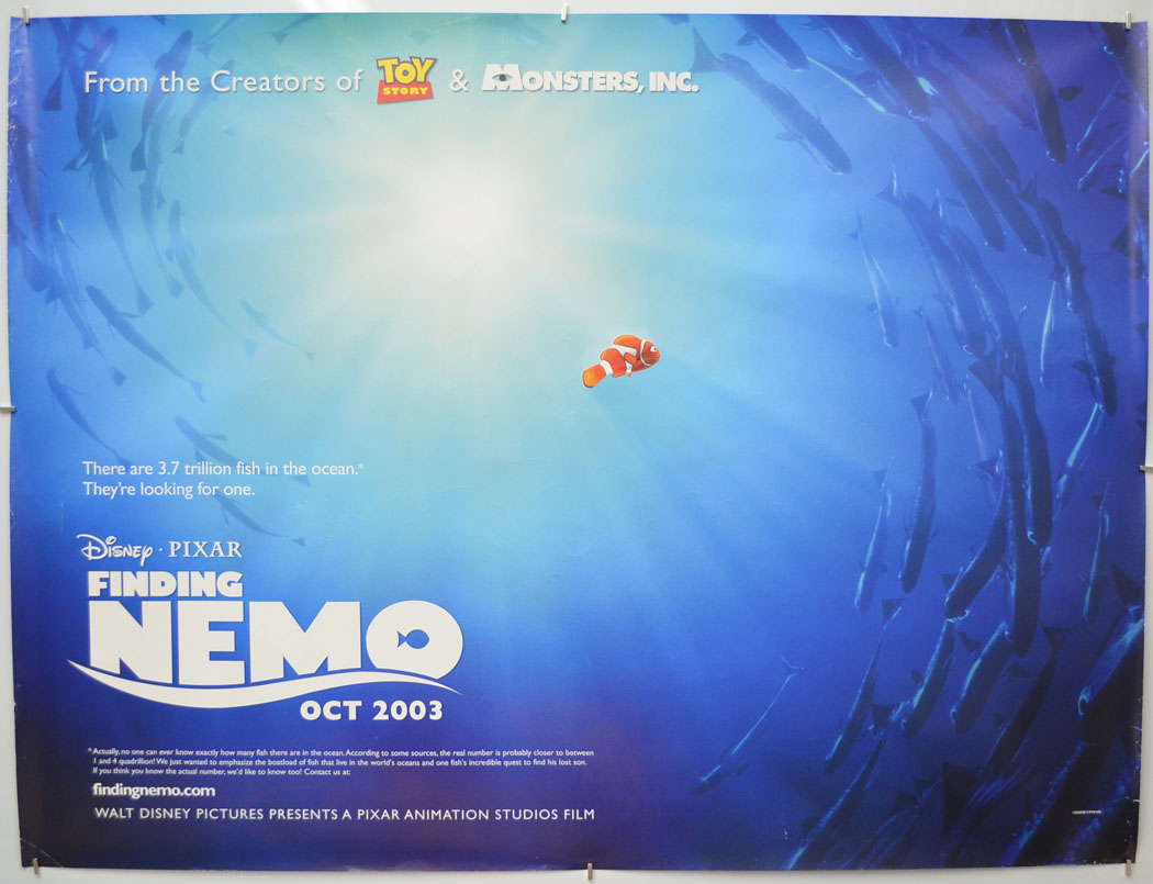 Finding Nemo (Teaser / Advance Version) Original Quad Poster - Film Poster - Movie Poster