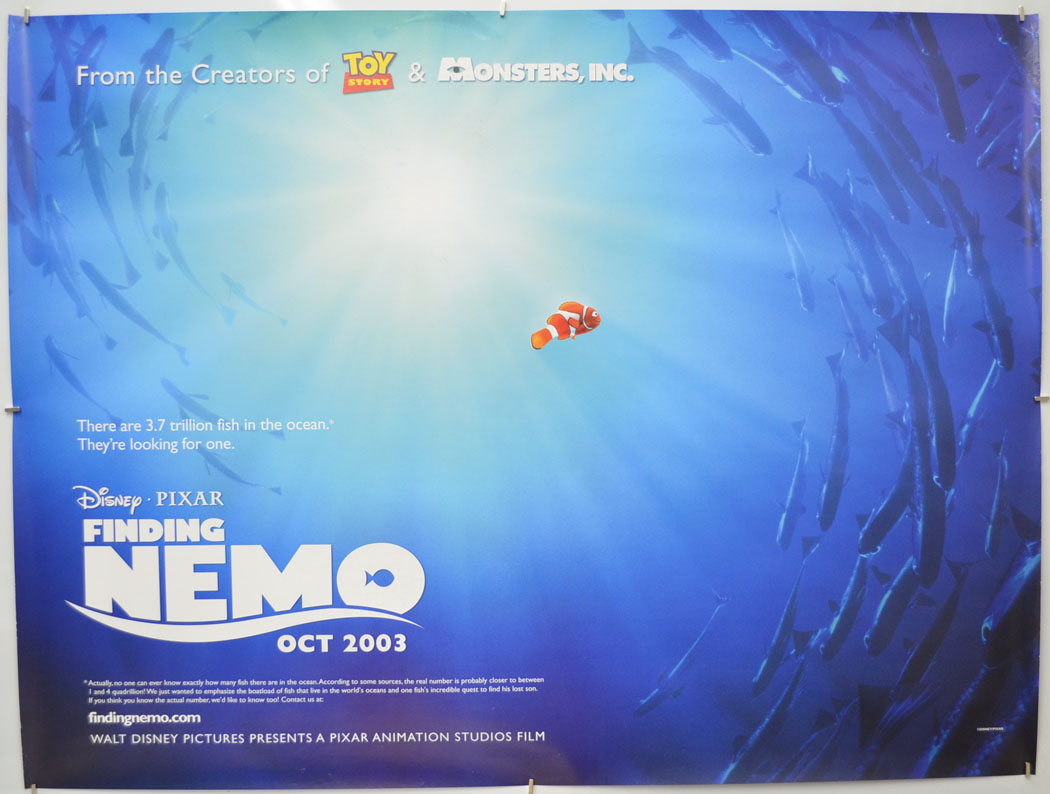 Finding Nemo (Teaser / Advance Version) Original Quad Poster - Film Poster - Movie Poster