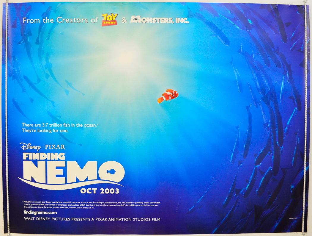 Finding Nemo  (Teaser / Advance Version)   Original Quad Poster - Film Poster - Movie Poster  