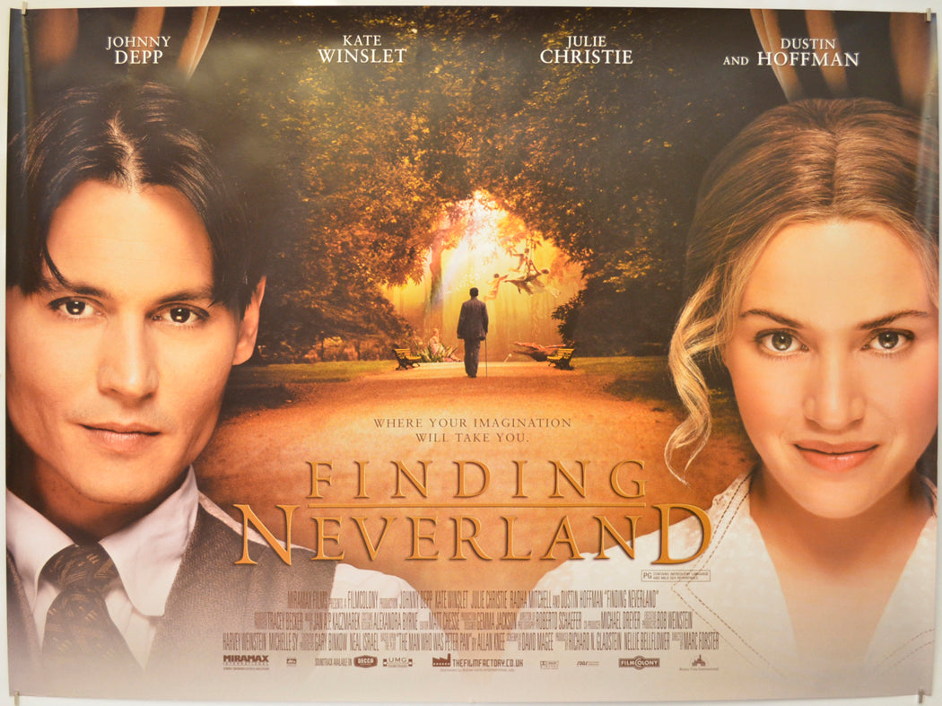 Finding Neverland Original Quad Poster - Film Poster - Movie Poster  