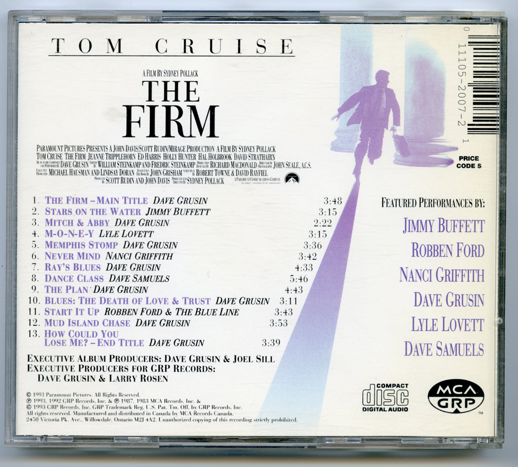 THE FIRM Original CD Soundtrack (back) 