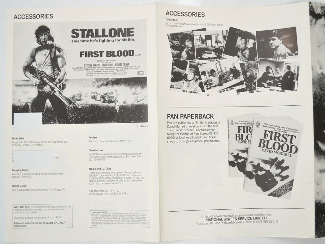 FIRST BLOOD Cinema Exhibitors Campaign Pressbook - INSIDE 