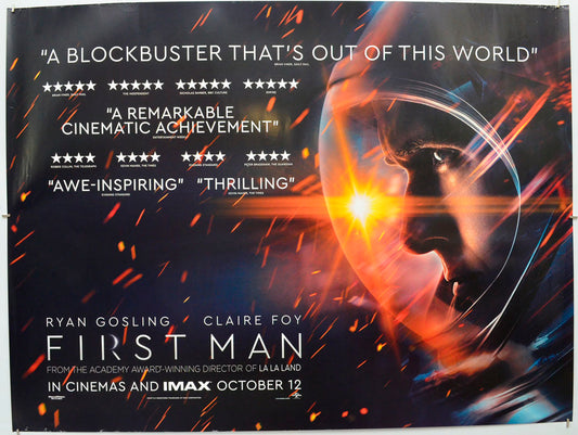 First Man  Original Quad Poster - Film Poster - Movie Poster