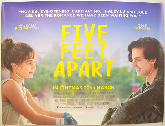 Five Feet Apart Original Quad Poster - Film Poster - Movie Poster