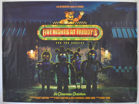Five Nights At Freddy’s Original Quad Poster - Film Poster - Movie Poster 