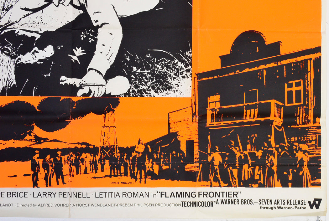 FLAMING FRONTIER (Bottom Right) Cinema Quad Movie Poster 