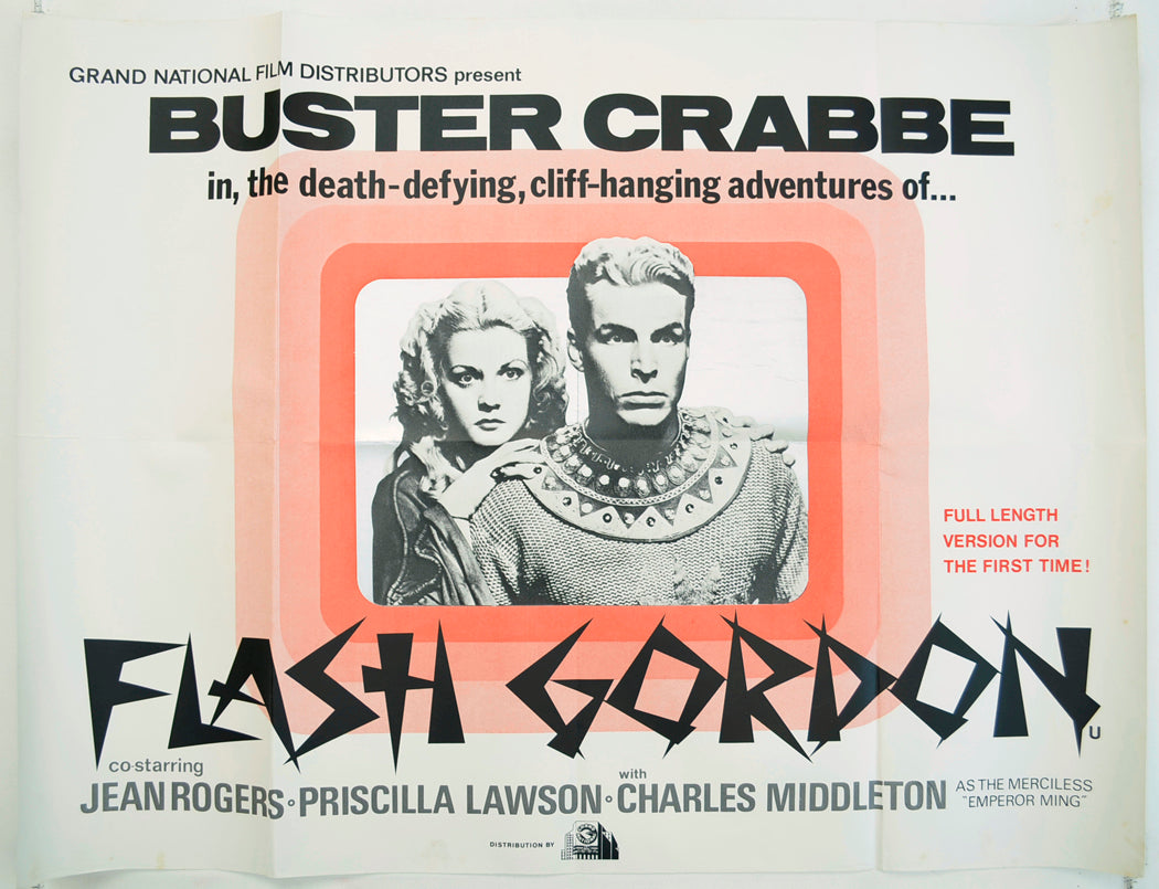 Flash Gordon  (Feature length version of the 1930’s series)   Original Quad Poster - Film Poster - Movie Poster