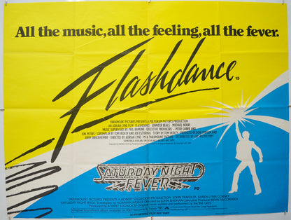 Flashdance / Saturday Night Fever (Double Bill)  Original Quad Poster - Film Poster - Movie Poster