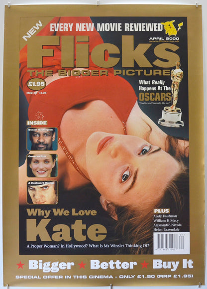 Flicks April 2000 (Cinema Advertising Poster for Flicks Magazine) Original A1 Size Poster - Film Poster - Movie Poster