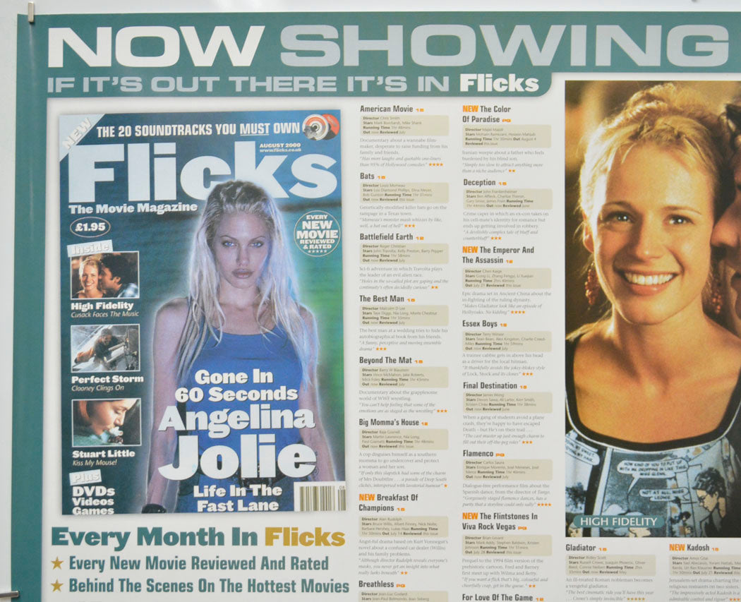 FLICKS AUGUST 2000 (Top Left) Cinema Quad Movie Poster 