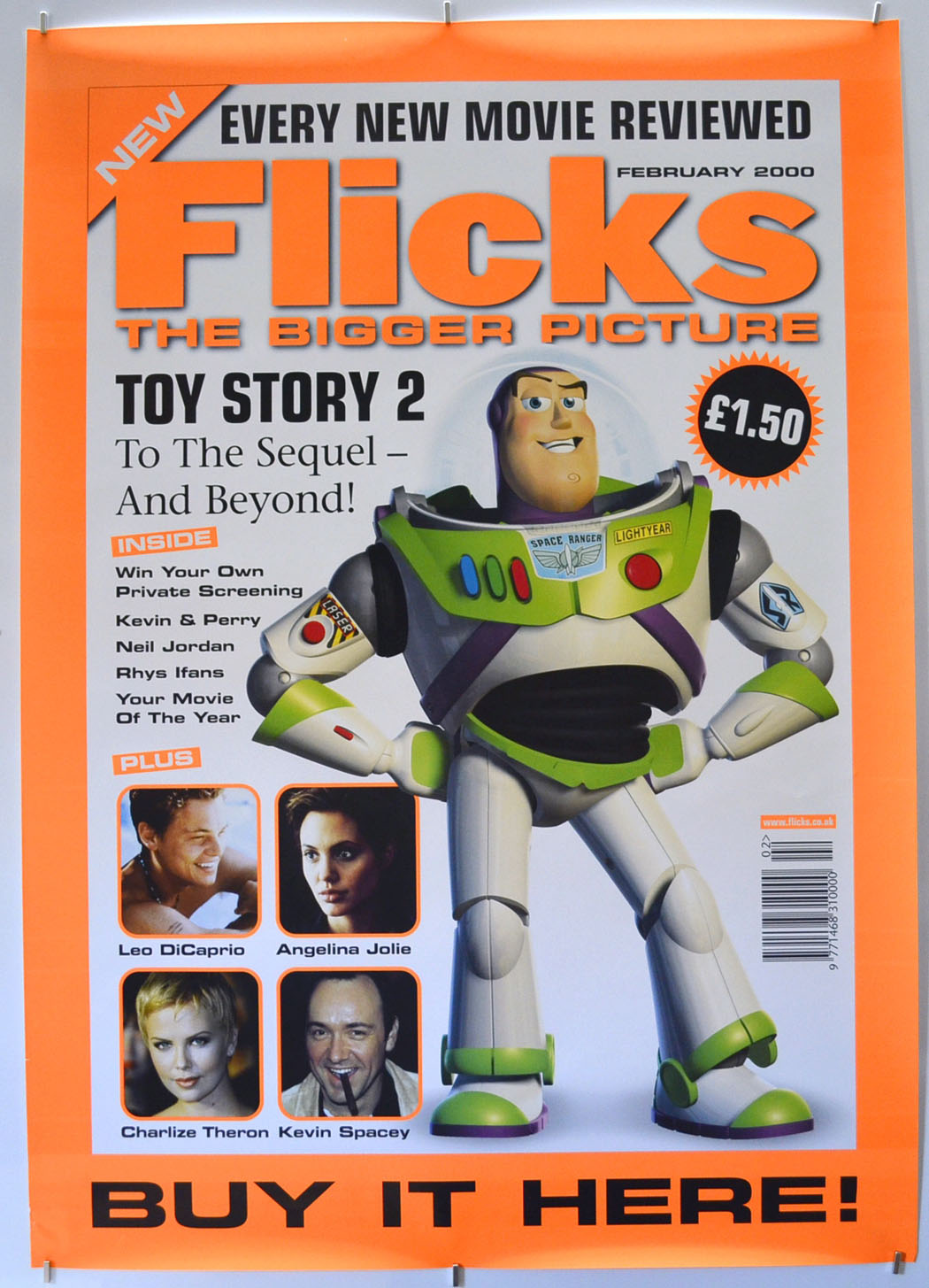 Flicks February 2000 (Cinema Advertising Poster for Flicks Magazine) Original A1 Size Poster - Film Poster - Movie Poster