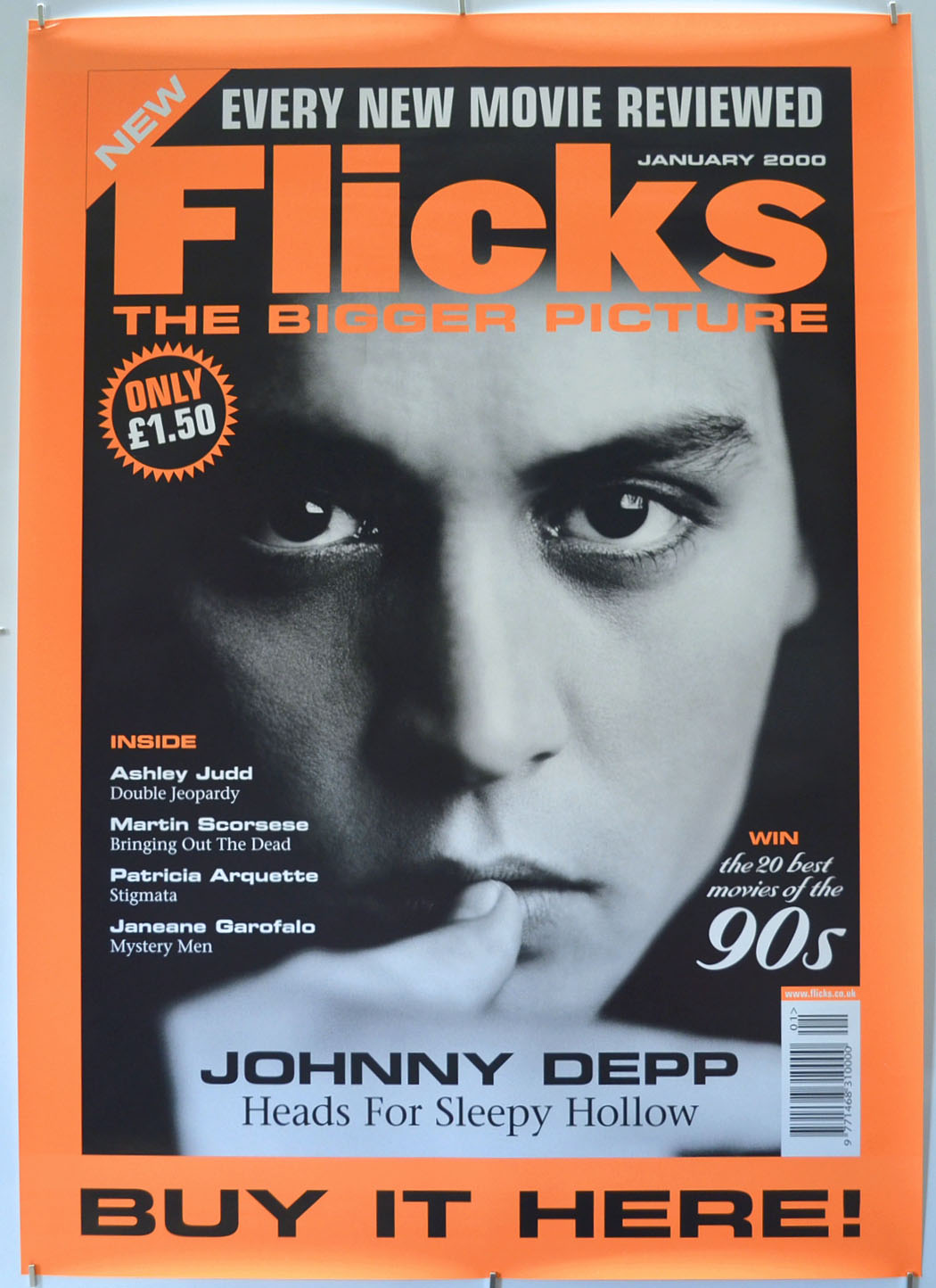 Flicks January 2000 (Cinema Advertising Poster for Flicks Magazine) Original A1 Size Poster - Film Poster - Movie Poster