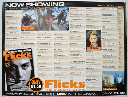 Flicks January 2000 (Cinema Advertising Poster for Flicks Magazine) Original Quad Poster - Film Poster - Movie Poster