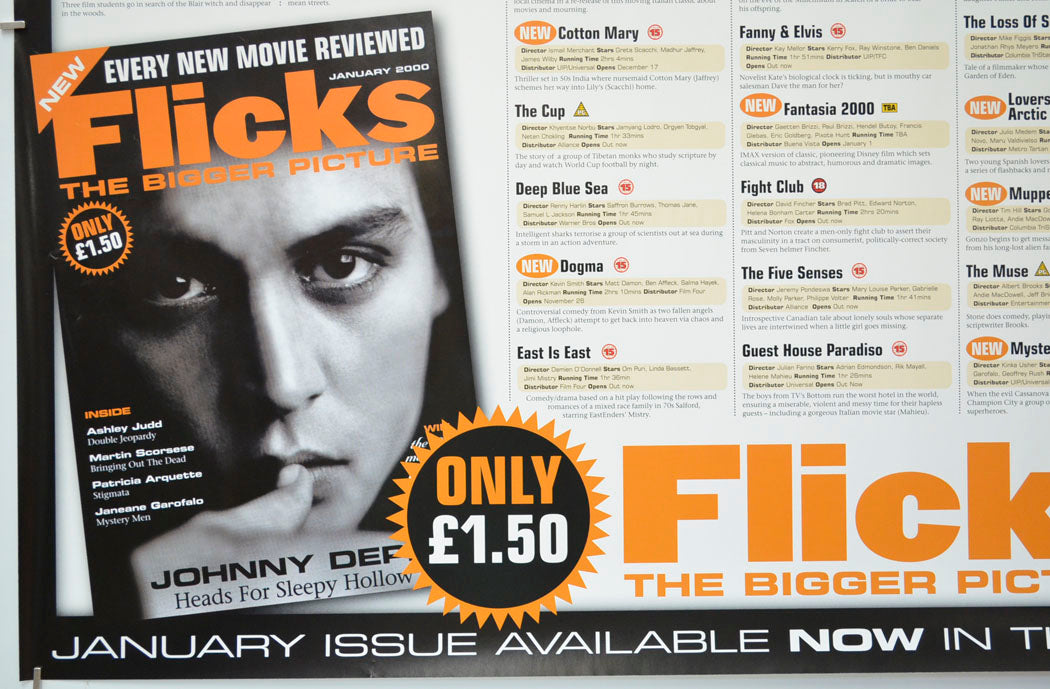 FLICKS JANUARY 2000 (Bottom Left) Cinema Quad Movie Poster 