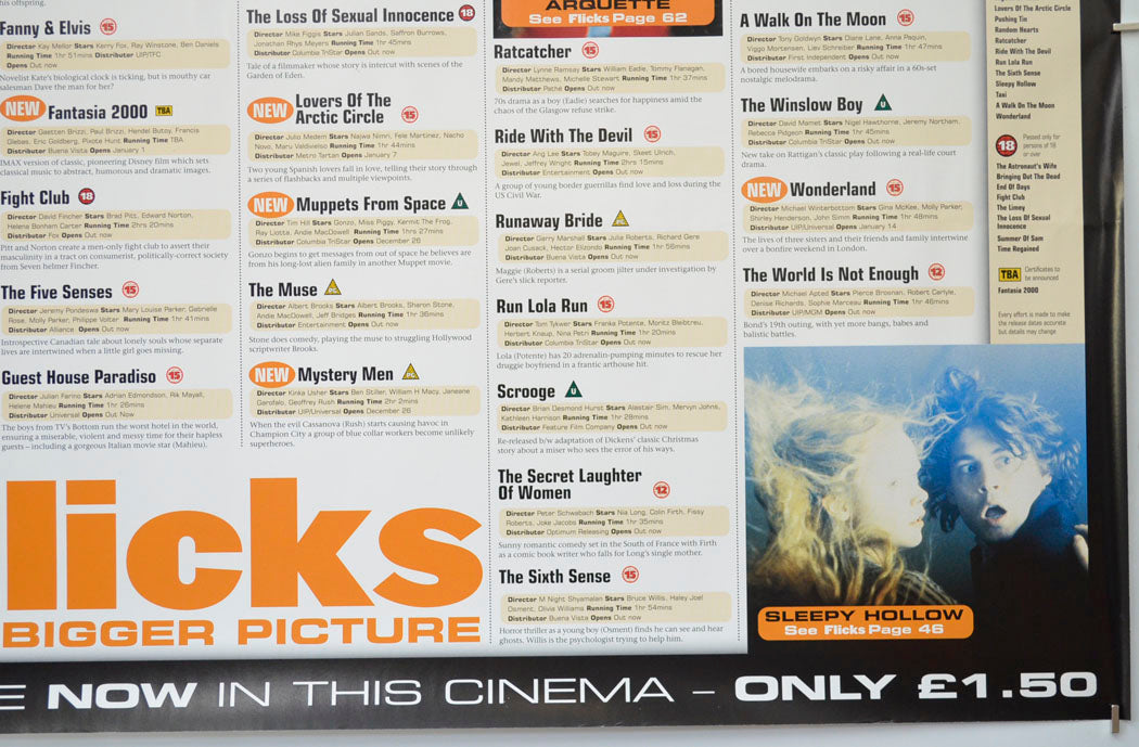 FLICKS JANUARY 2000 (Bottom Right) Cinema Quad Movie Poster 