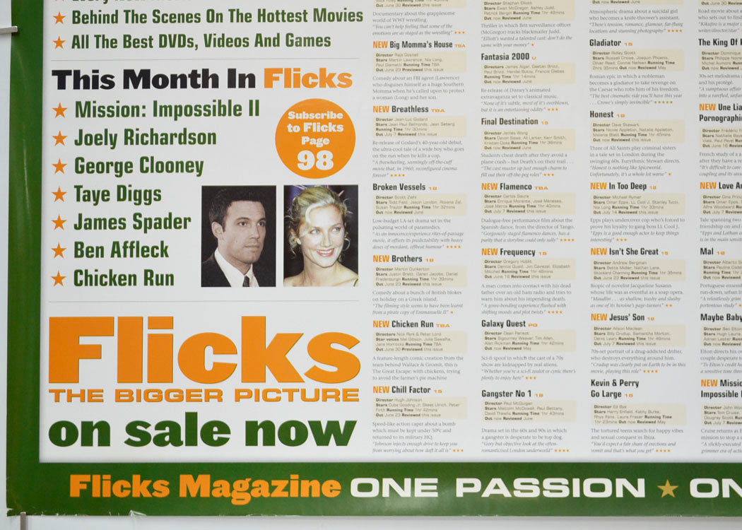 FLICKS JULY 2000 (Bottom Left) Cinema Quad Movie Poster 