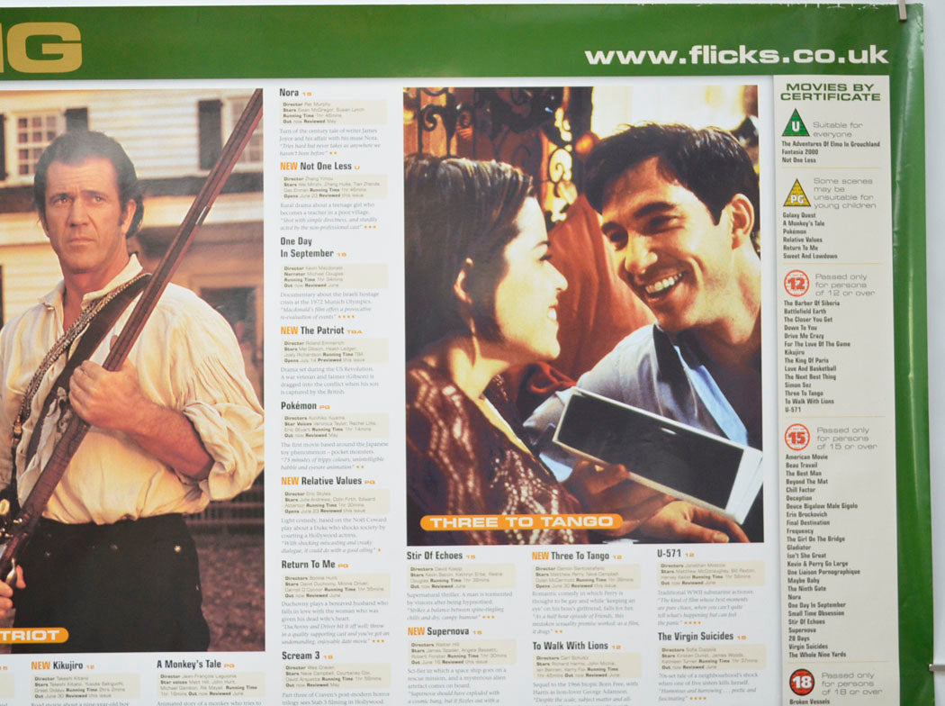 FLICKS JULY 2000 (Top Right) Cinema Quad Movie Poster 