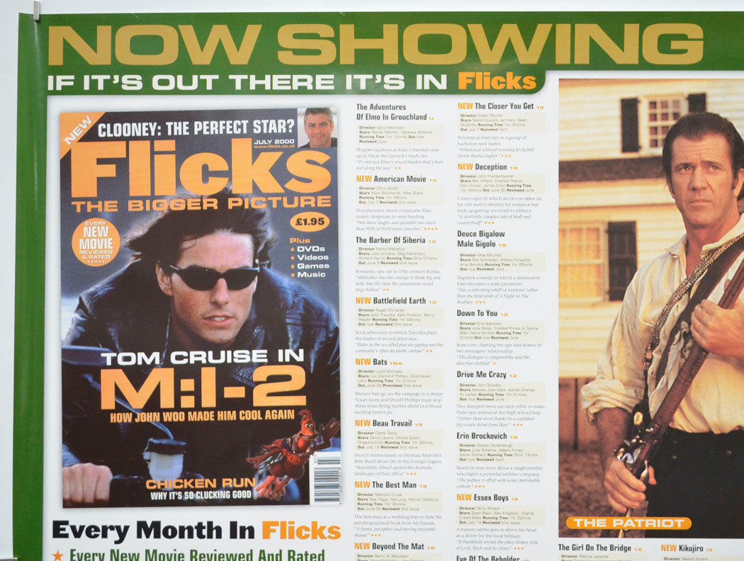 FLICKS JULY 2000 (Top Left) Cinema Quad Movie Poster 