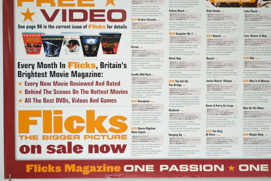 FLICKS JUNE 2000 (Bottom Left) Cinema Quad Movie Poster 