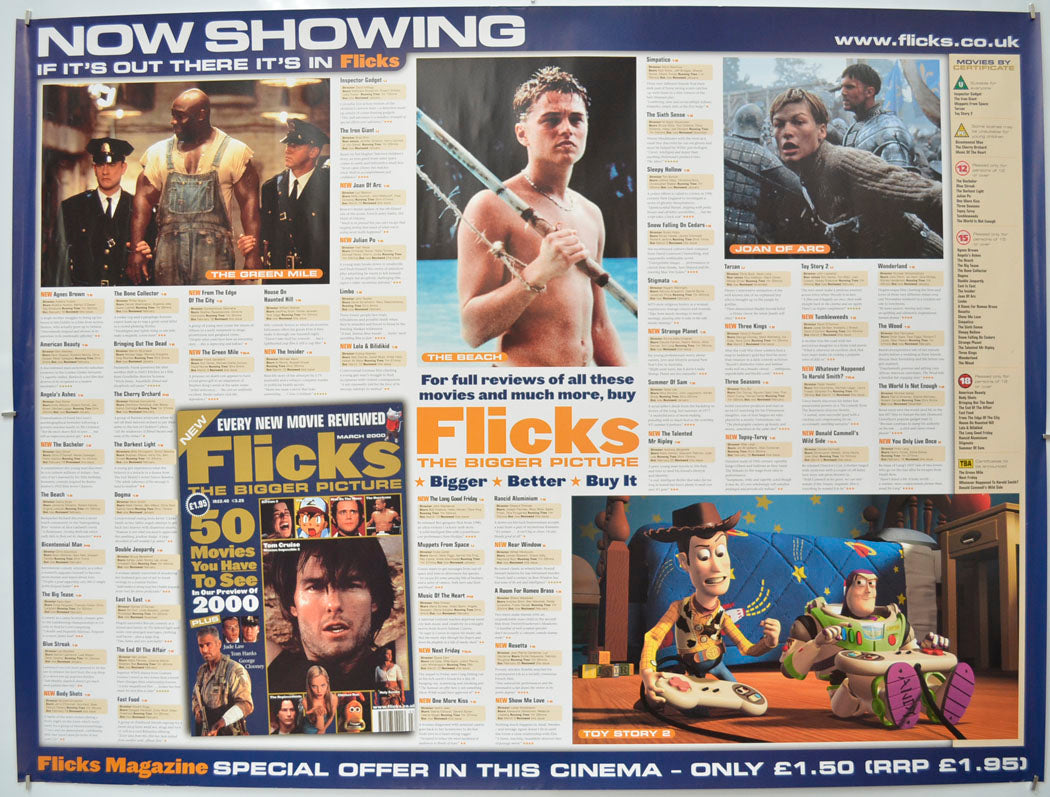 Flicks March 2000 (Cinema Advertising Poster for Flicks Magazine) Original Quad Poster - Film Poster - Movie Poster