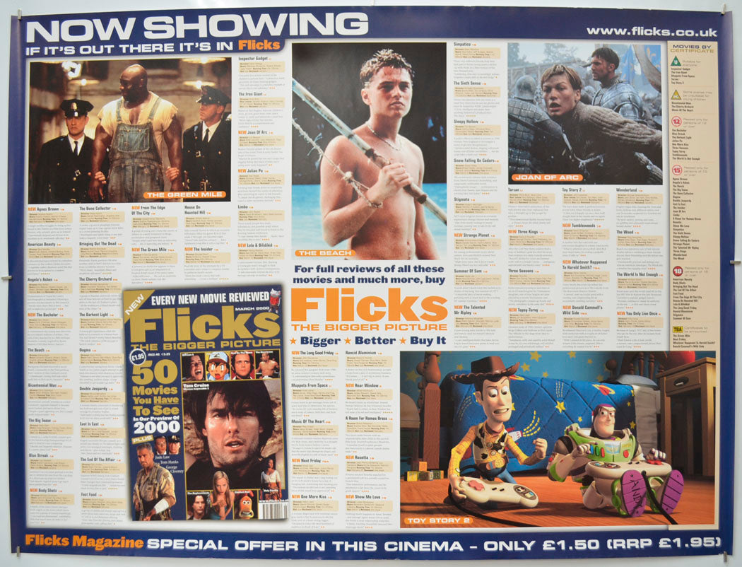 Flicks March 2000 (Cinema Advertising Poster for Flicks Magazine) Original Quad Poster - Film Poster - Movie Poster