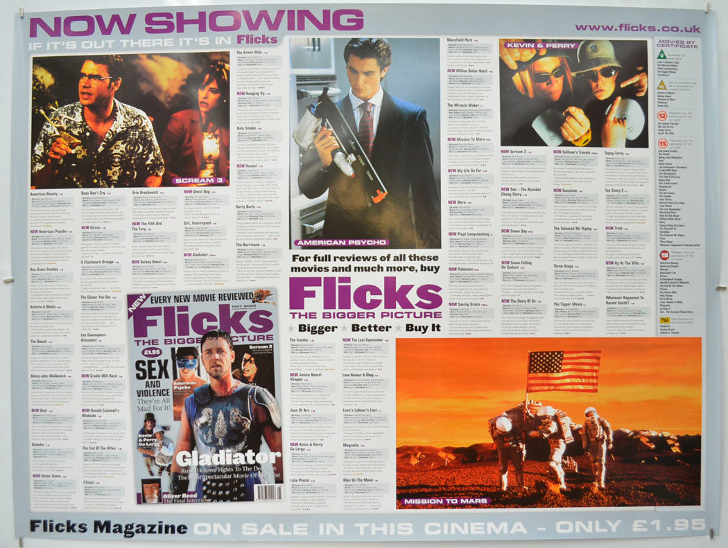 Flicks May 2000 (Cinema Advertising Poster for Flicks Magazine) Original Quad Poster - Film Poster - Movie Poster