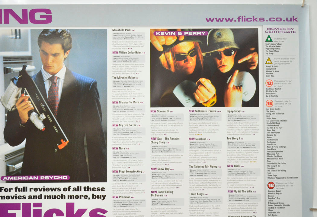 FLICKS MAY 2000 (Top Right) Cinema Quad Movie Poster 