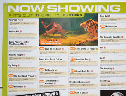 FLICKS NOVEMBER 1999 (Top Left) Cinema Quad Movie Poster 