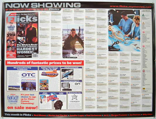 Flicks October 2000 (Cinema Advertising Poster for Flicks Magazine) Original Quad Poster - Film Poster - Movie Poster