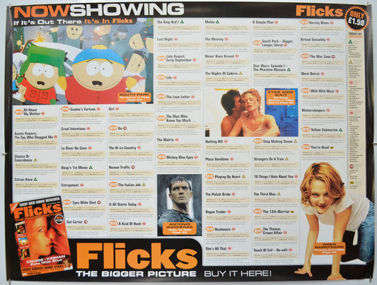 Flicks September 1999 (Cinema Advertising Poster for Flicks Magazine) Original Quad Poster - Film Poster - Movie Poster