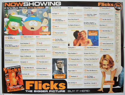 Flicks September 1999 (Cinema Advertising Poster for Flicks Magazine) Original Quad Poster - Film Poster - Movie Poster