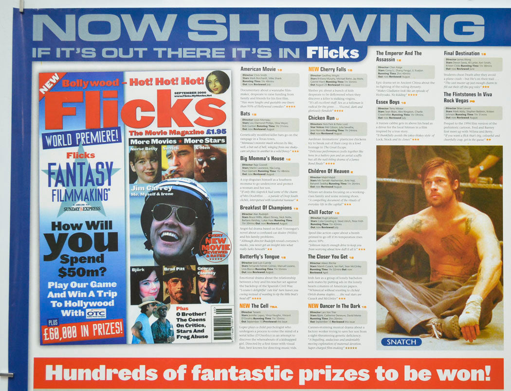 FLICKS SEPTEMBER 2000 (Top Left) Cinema Quad Movie Poster 