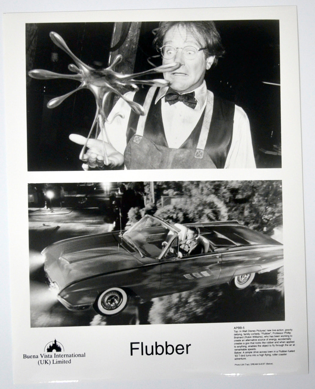 FLUBBER (Still 1) Cinema Black and White Press Stills 