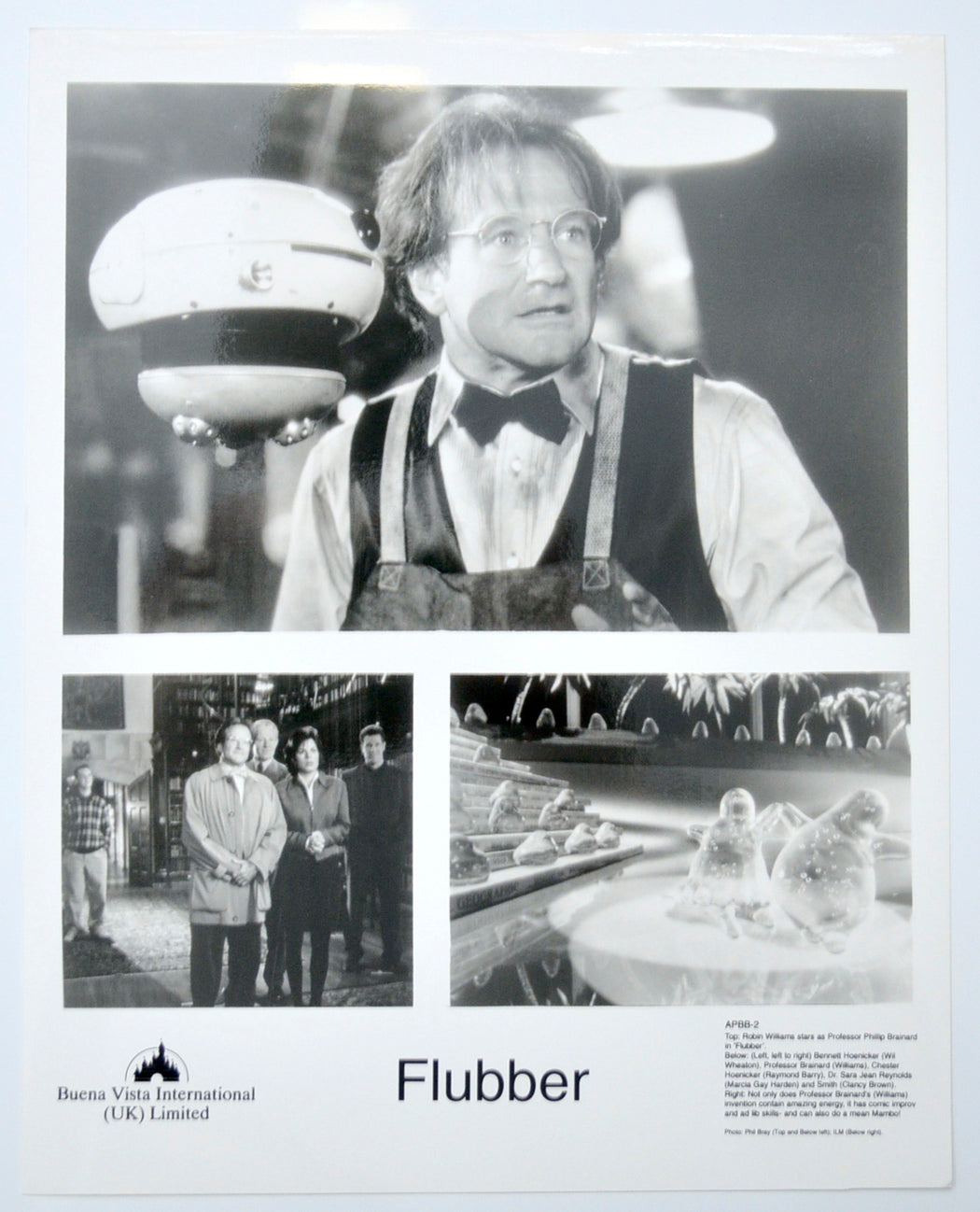 FLUBBER (Still 2) Cinema Black and White Press Stills 