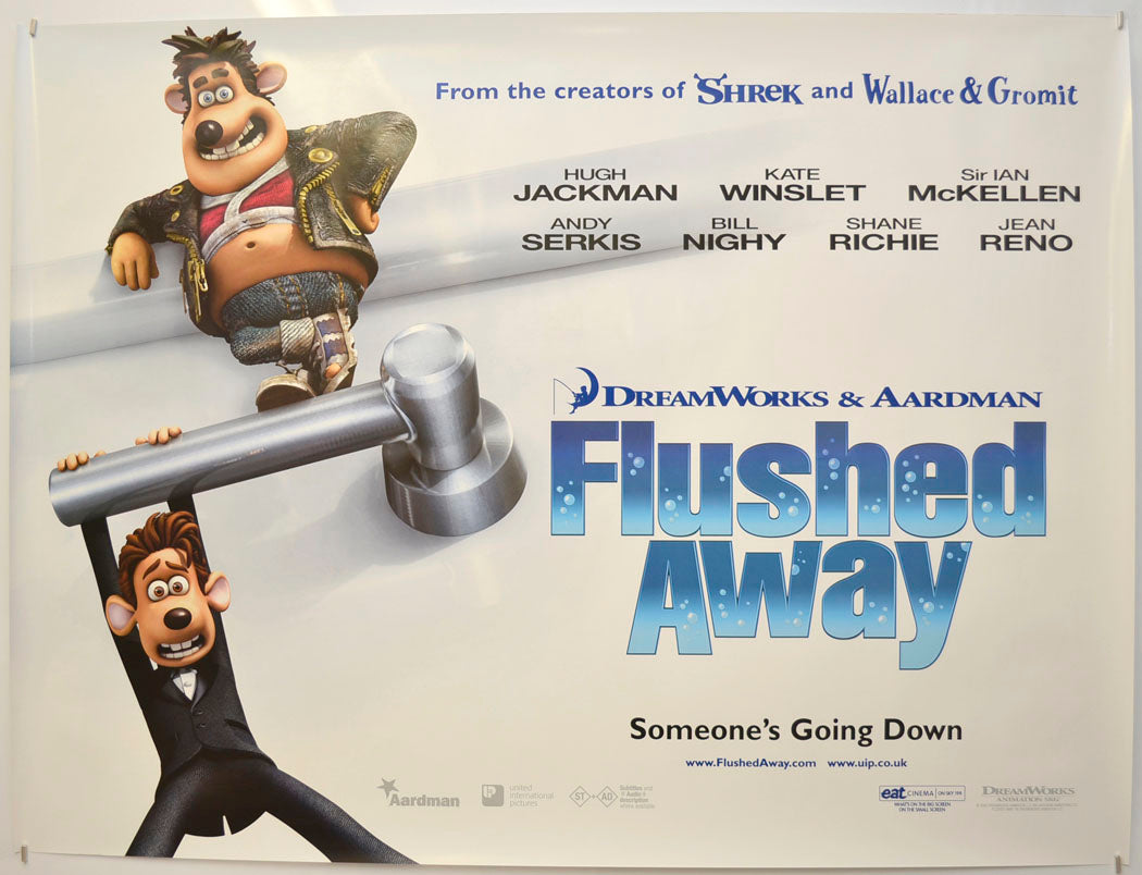 Flushed Away Original Quad Poster - Film Poster - Movie Poster