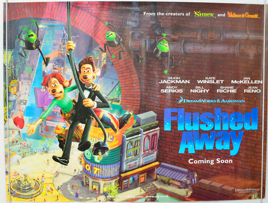 Flushed Away   (Teaser / Advance Version) Original British Quad Poster - Film Poster - Movie Poster