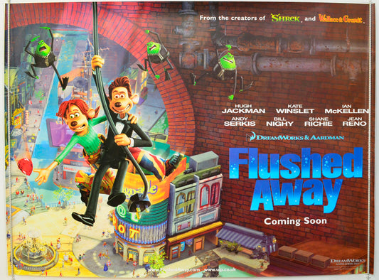 Flushed Away   (Teaser / Advance Version) Original British Quad Poster - Film Poster - Movie Poster