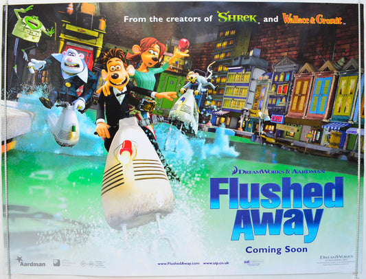 Flushed Away  (Teaser / Advance Version 2)   Original British Quad Poster - Film Poster - Movie Poster 