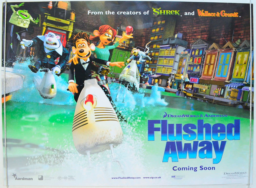 Flushed Away  (Teaser / Advance Version 2)   Original British Quad Poster - Film Poster - Movie Poster 