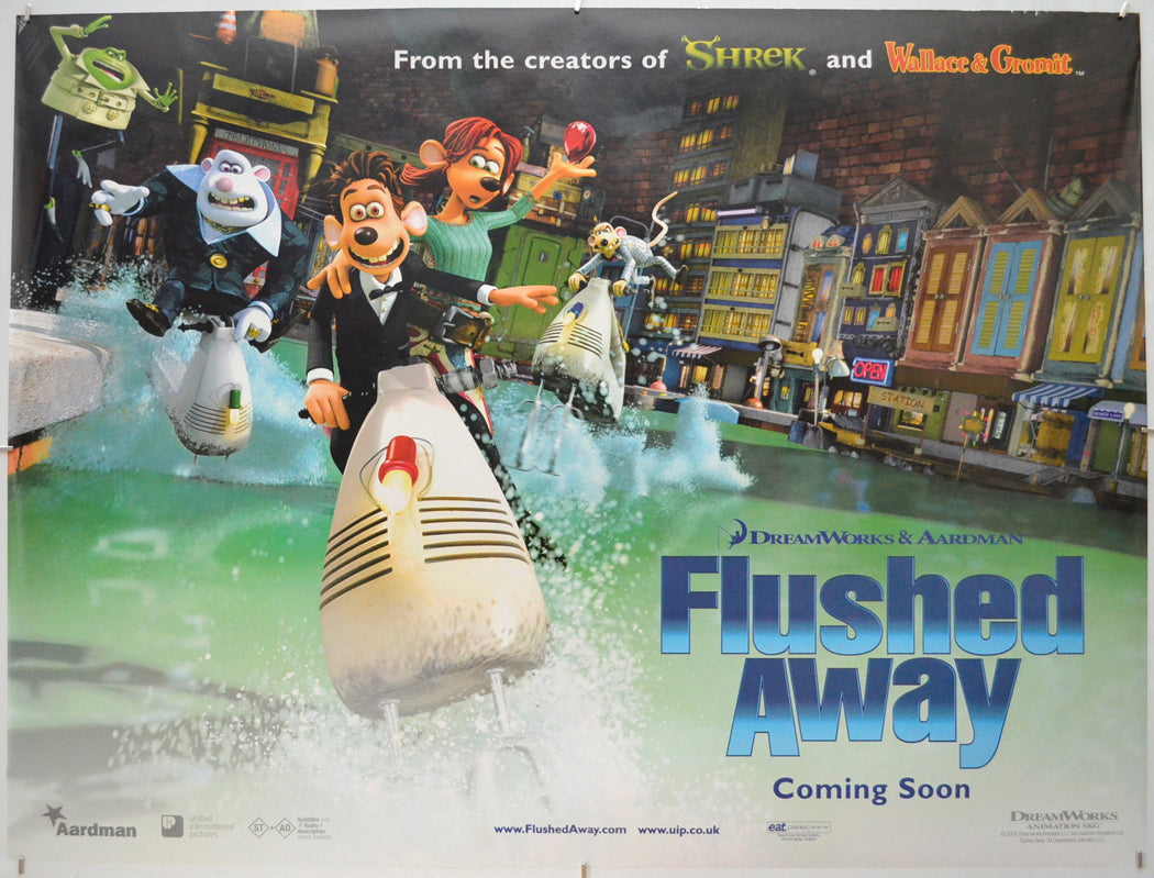 Flushed Away (Teaser / Advance Version 2)  Original Quad Poster - Film Poster - Movie Poster