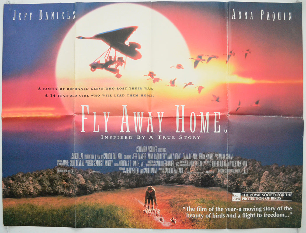 Fly Away Home Original Quad Poster - Film Poster - Movie Poster  