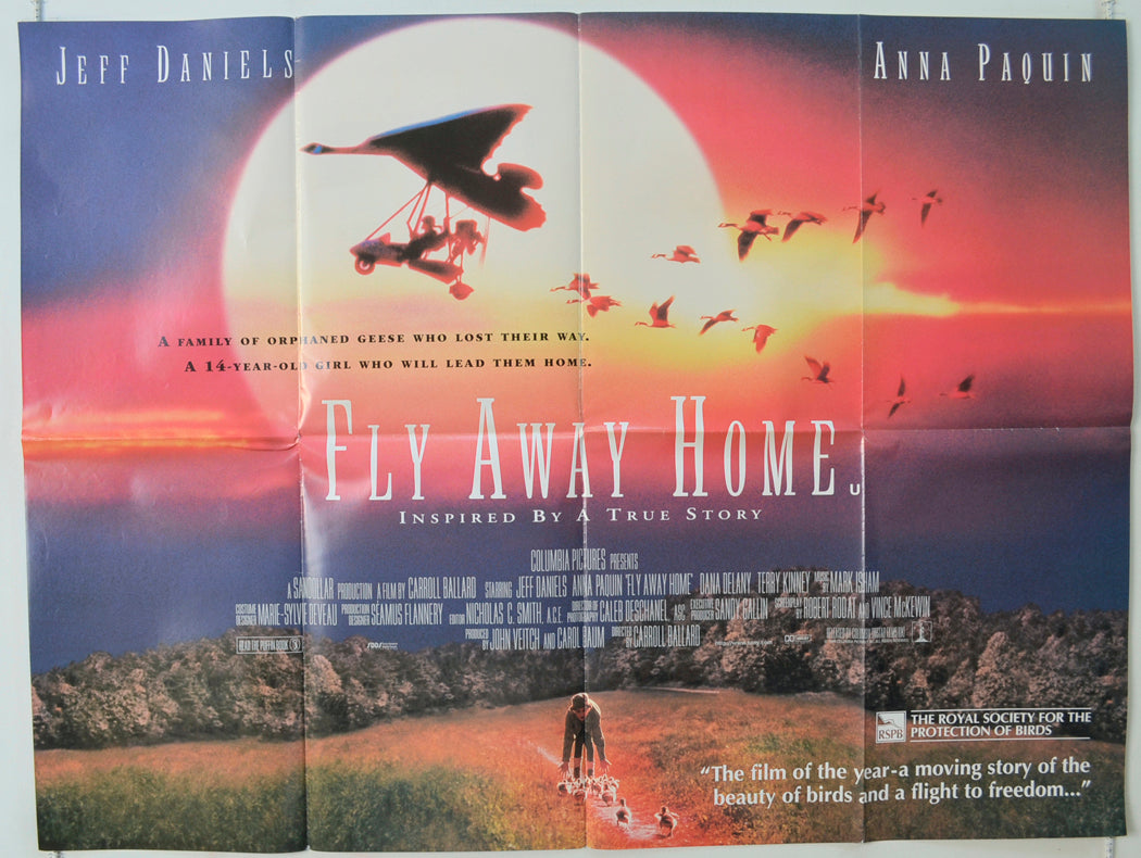 Fly Away Home   Original Quad Poster - Film Poster - Movie Poster 