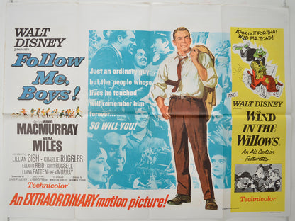 Follow Me Boys / Wind In The Willows  (Double Bill)  Original Quad Poster - Film Poster - Movie Poster 