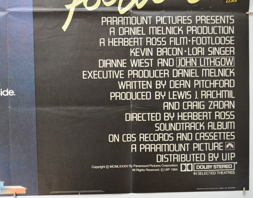 FOOTLOOSE (Bottom Right) Cinema Quad Movie Poster 